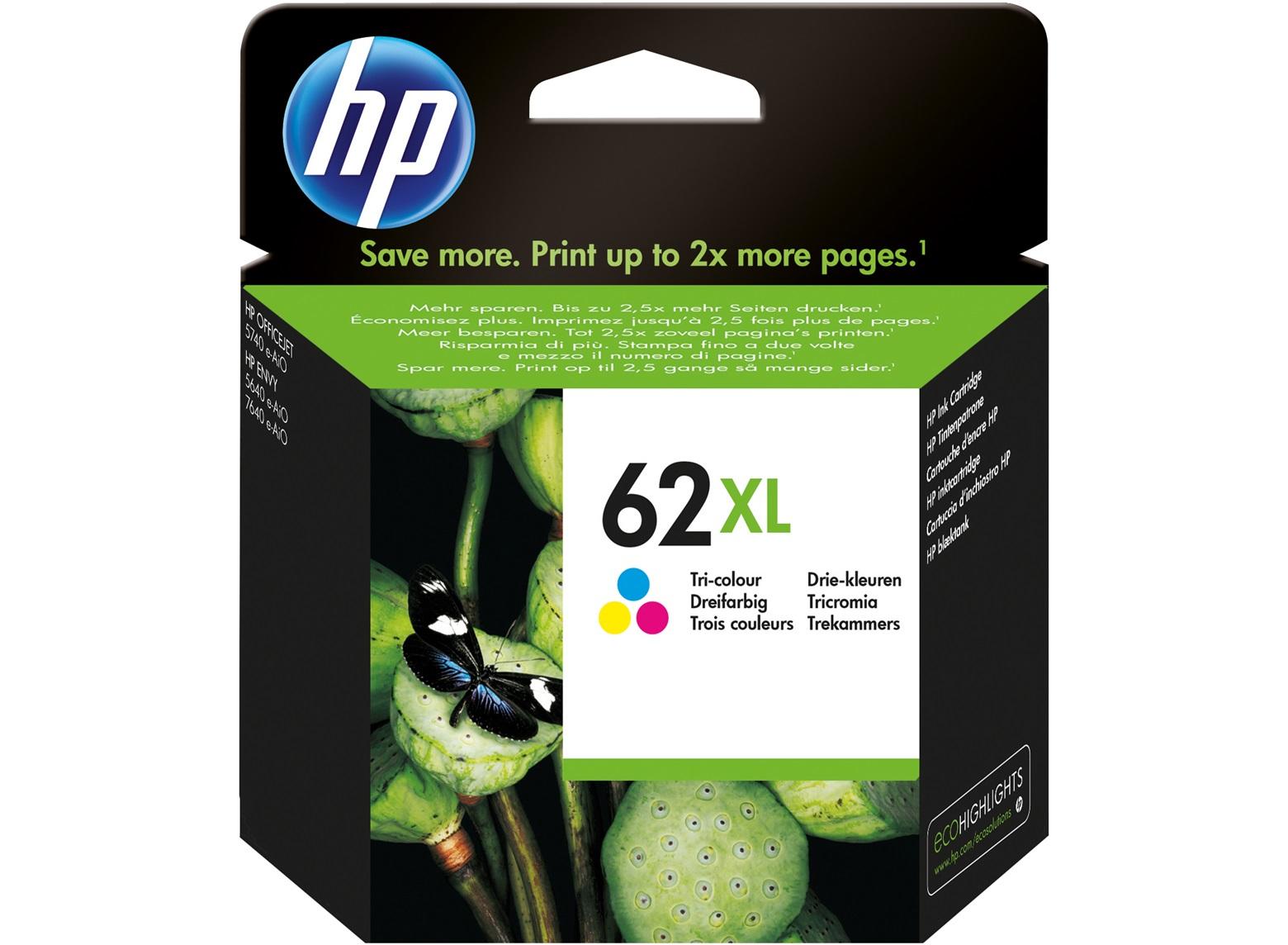 Oryginalne wkłady atramentowe HP 62 do modeli Deskjet Envy Officejet - Zdjęcie 11 z 11